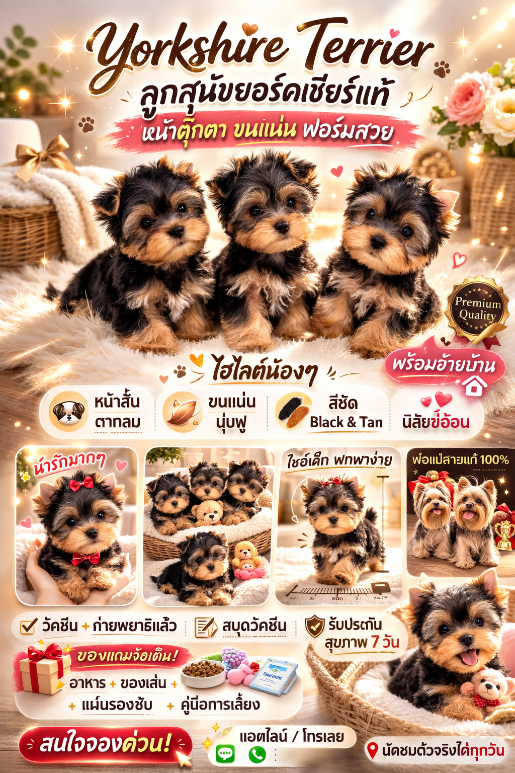 จำหน่ายสุนัขสายพันธุ์ยอร์คเชียร์และบีเวอร์